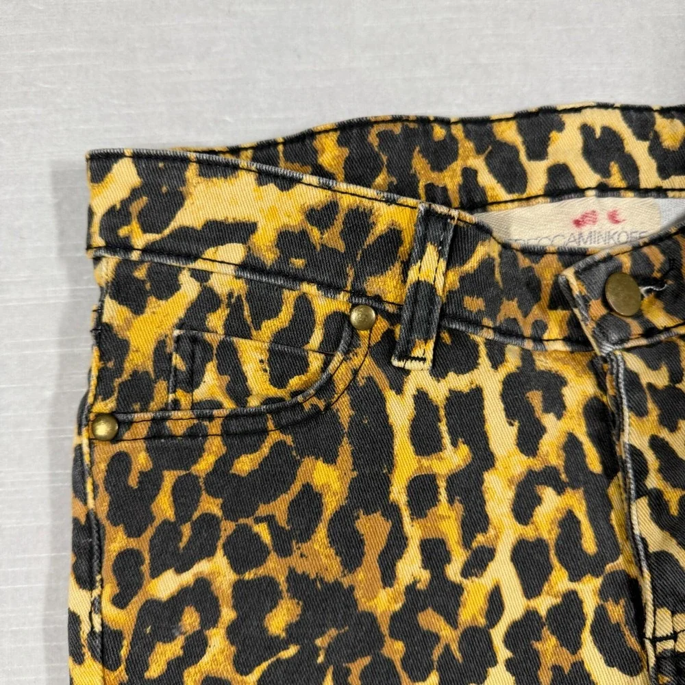 Rebecca Minkoff Jeans Women 0 Leopard Cheetah Beetle Juice S10404 Bold Celebrity - Picture 6 of 16